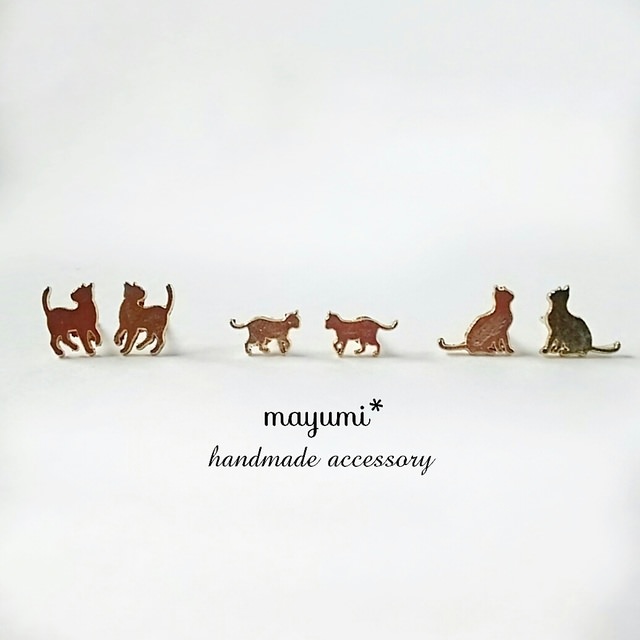 mayumi* 小さな猫ピアス～little cat pierce～